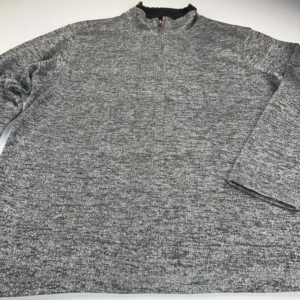 Weatherproof Vintage Heather Gray Quarter Zip Long Sleeve Fleece Shirt Size XXL